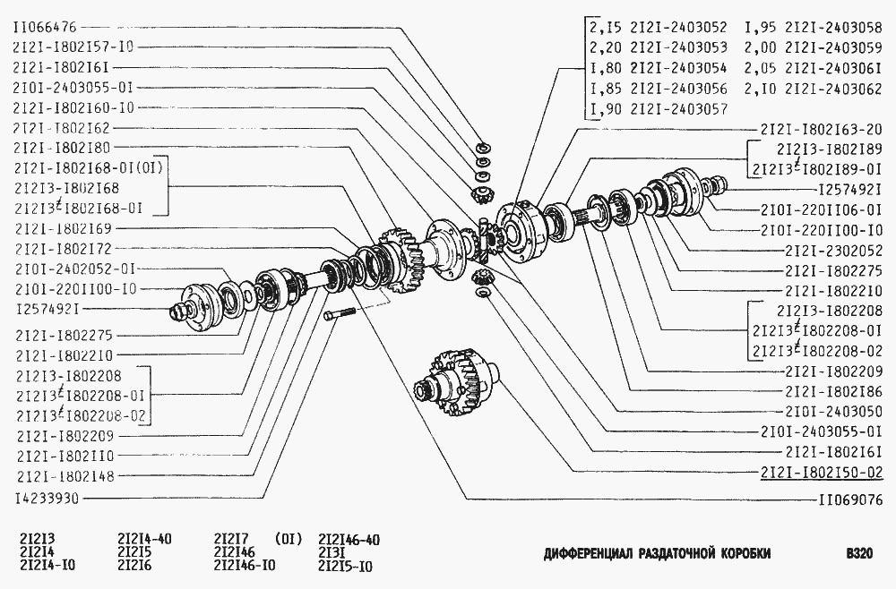 Дифференциал раздаточной коробки
