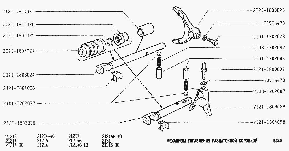 Механизм управления раздаточной коробкой