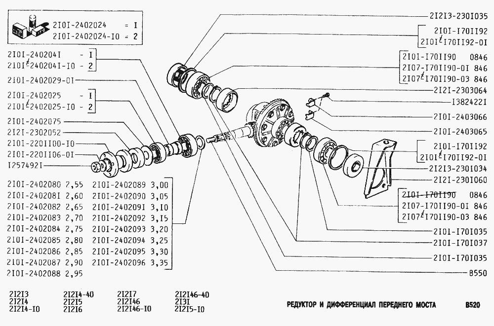 Редуктор и дифференциал переднего моста