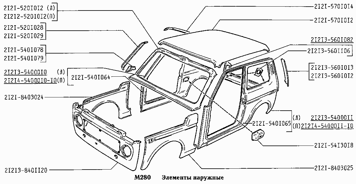Элементы наружные