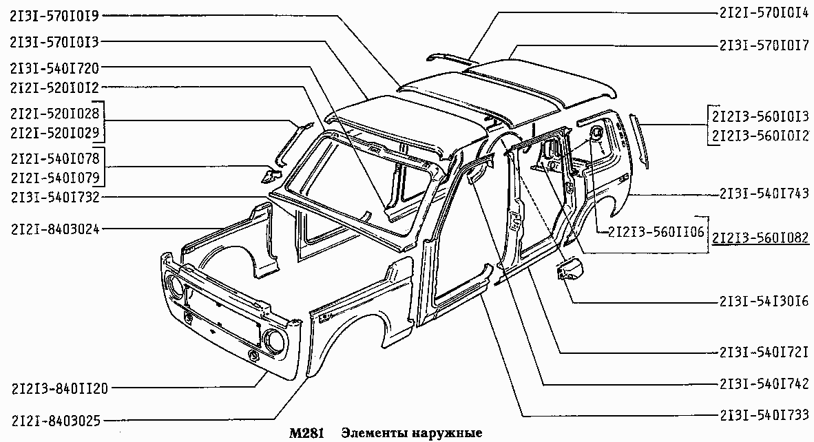 Элементы наружные