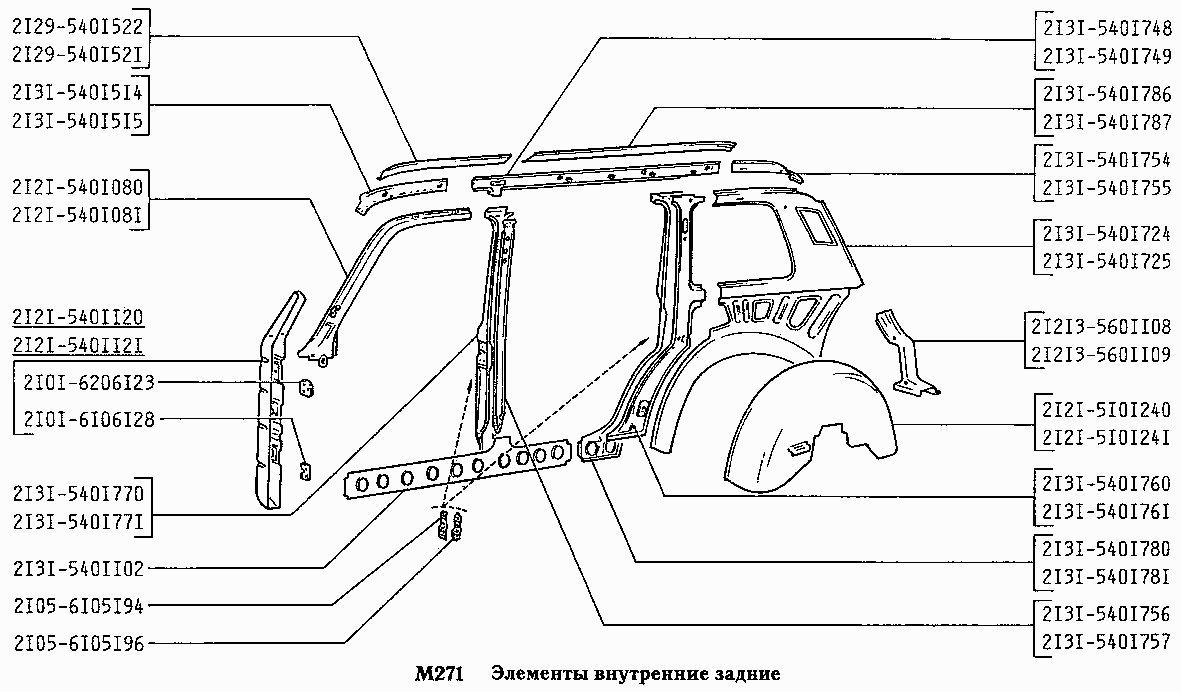 Элементы внутренние задние