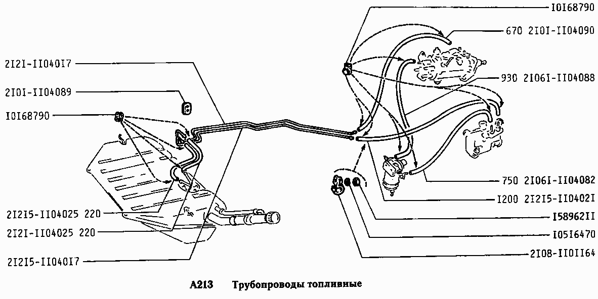 Трубопроводы топливные (вариант исполнения: Э)