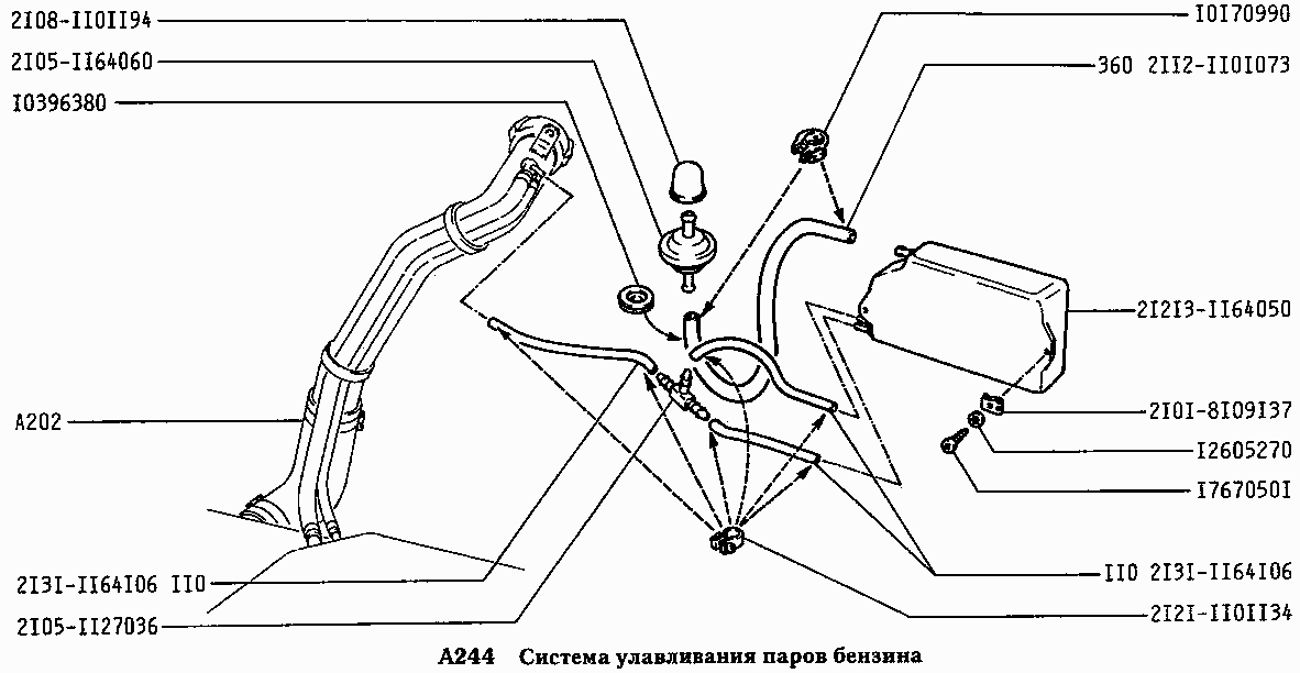 Система улавливания паров бензина