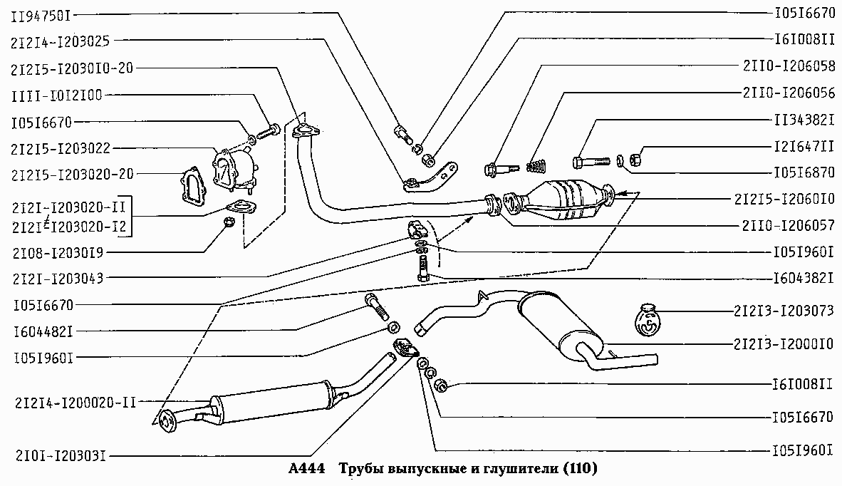 Трубы выпускные и глушители (вариант исполнения: Э)