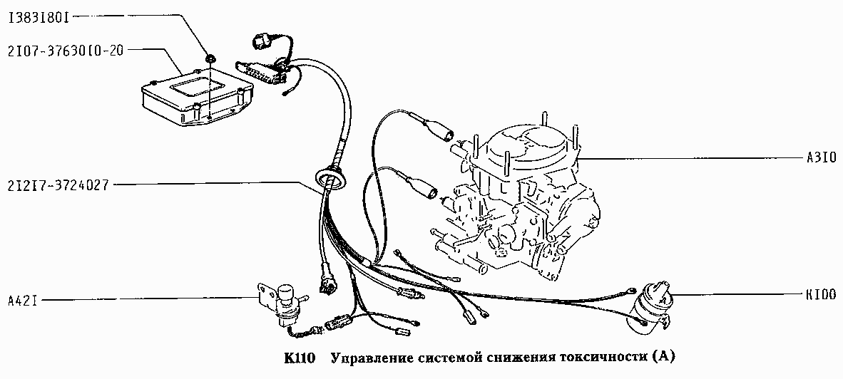 Управление системой снижения токсичности (вариант исполнения: А)