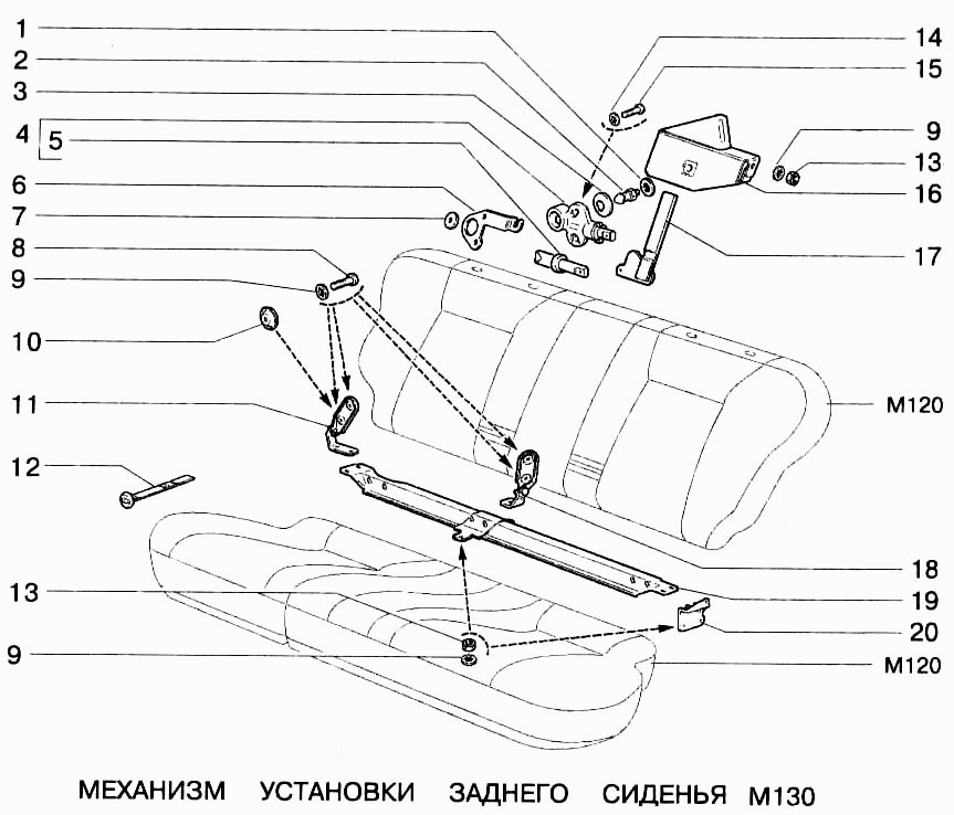 Механизм установки заднего сиденья