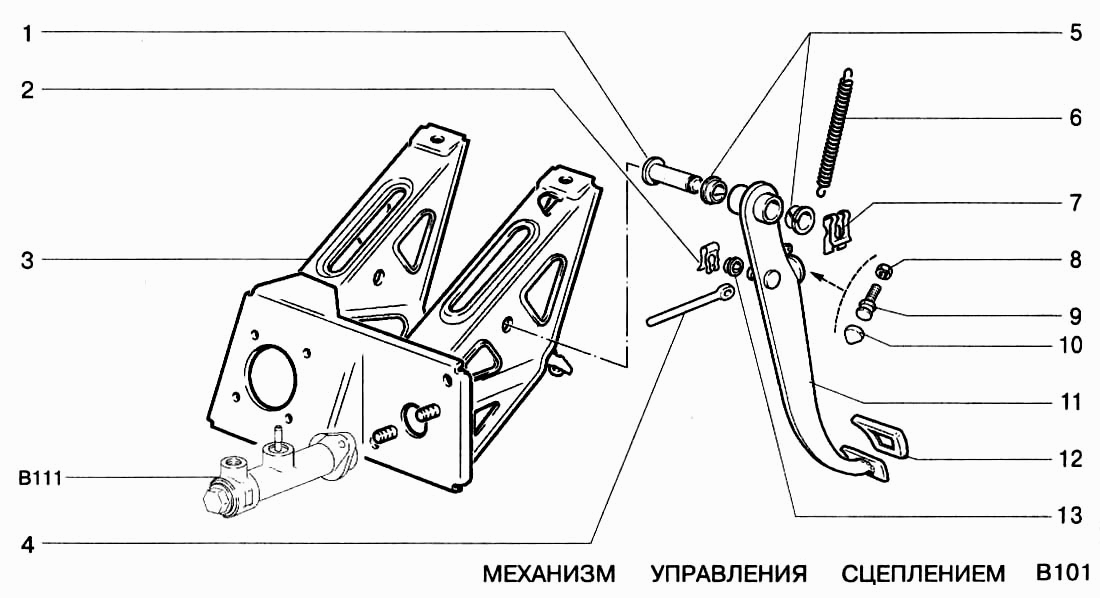 Механизм управления сцеплением
