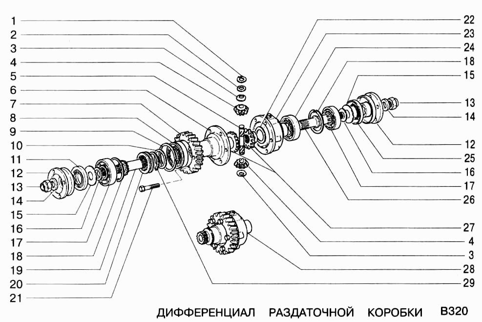 Дифференциал раздаточной коробки