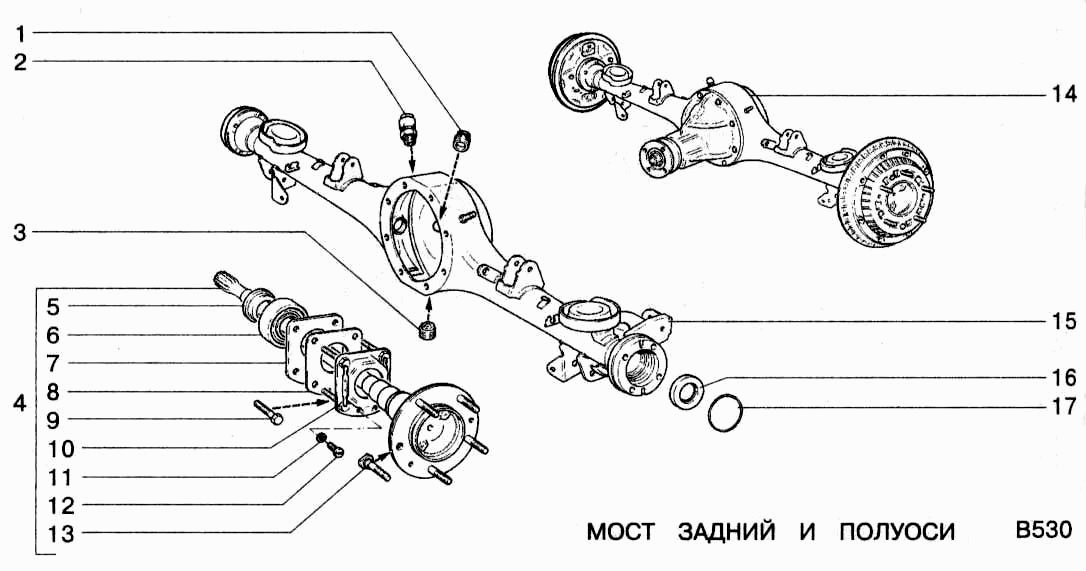 Мост задний и полуоси