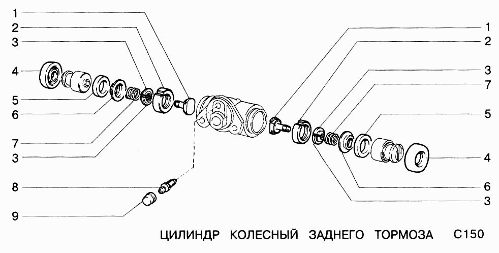 Цилиндр колесный заднего тормоза