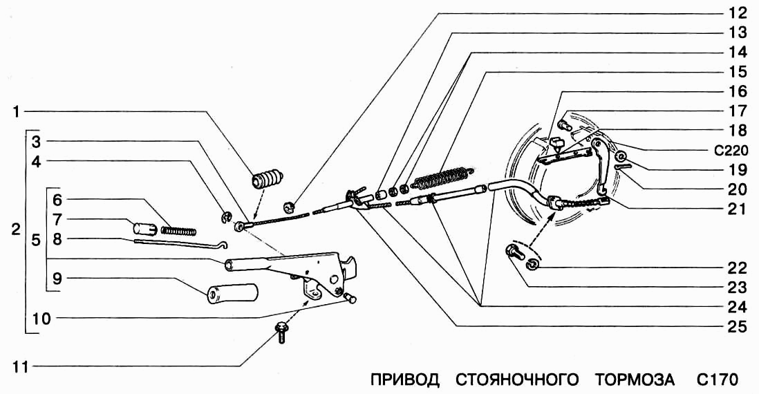 Привод стояночного тормоза