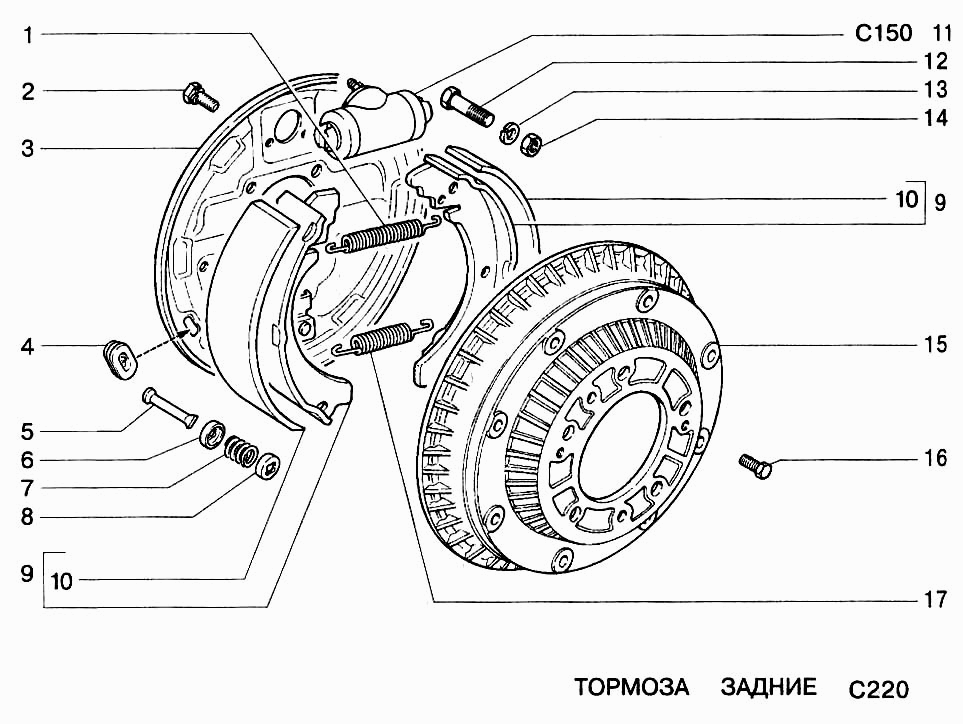 Тормоза задние
