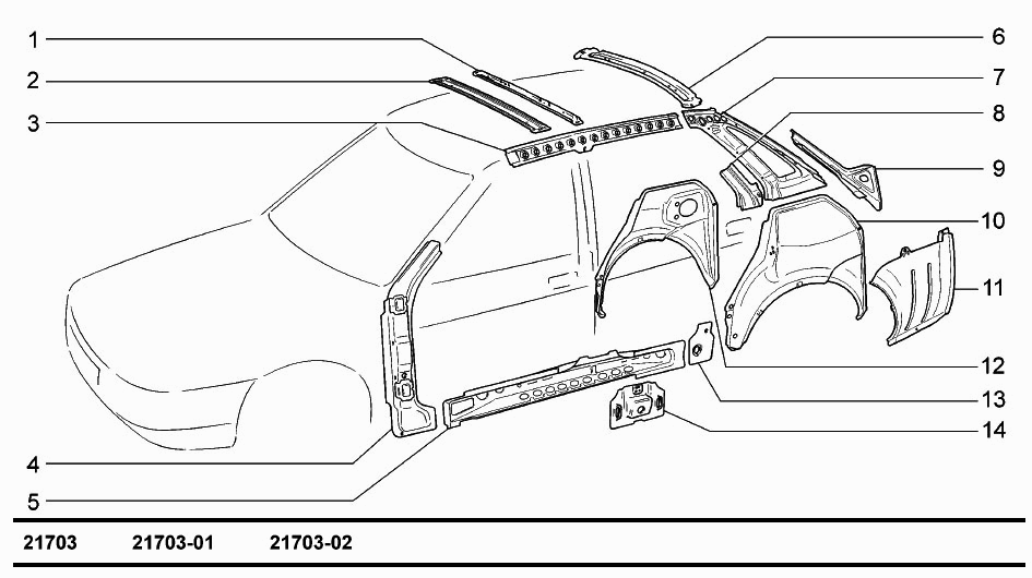 Каркас боковины и задка