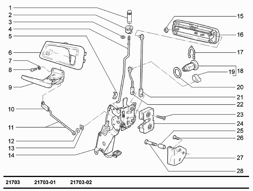 Замки и ручки передних дверей