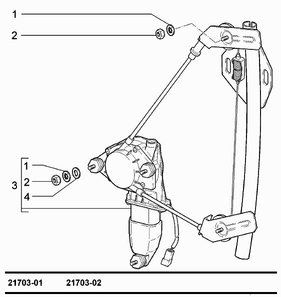 Стеклоподъемники задних дверей