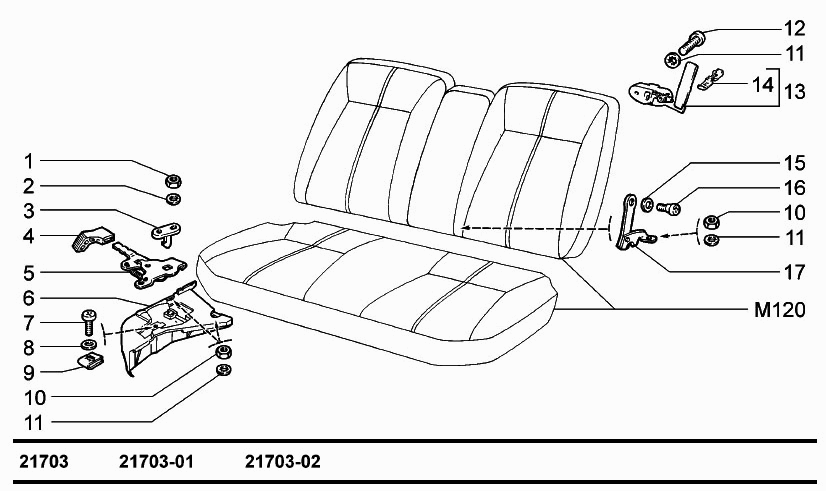 Механизм установки заднего сиденья