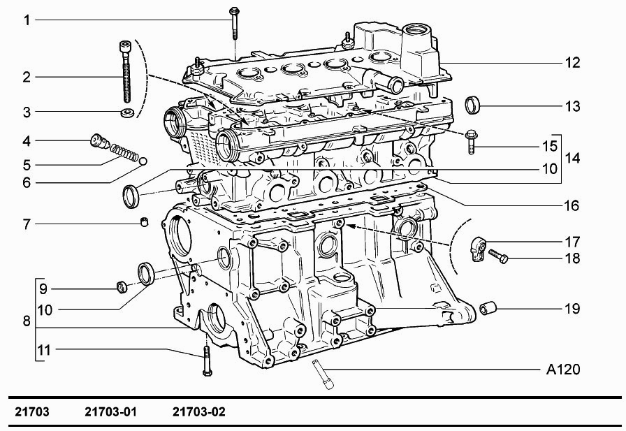 Блок цилиндров и головка блока