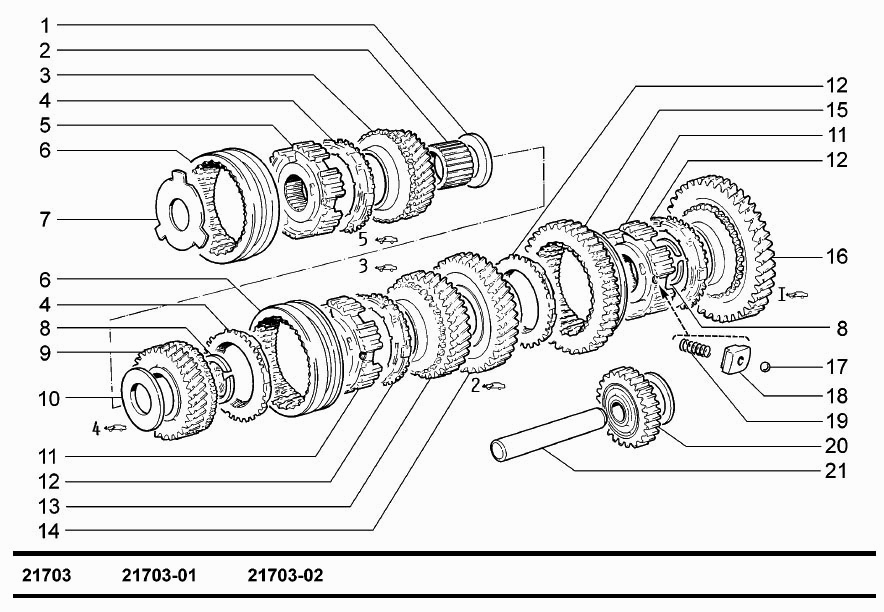 Шестерни коробки передач