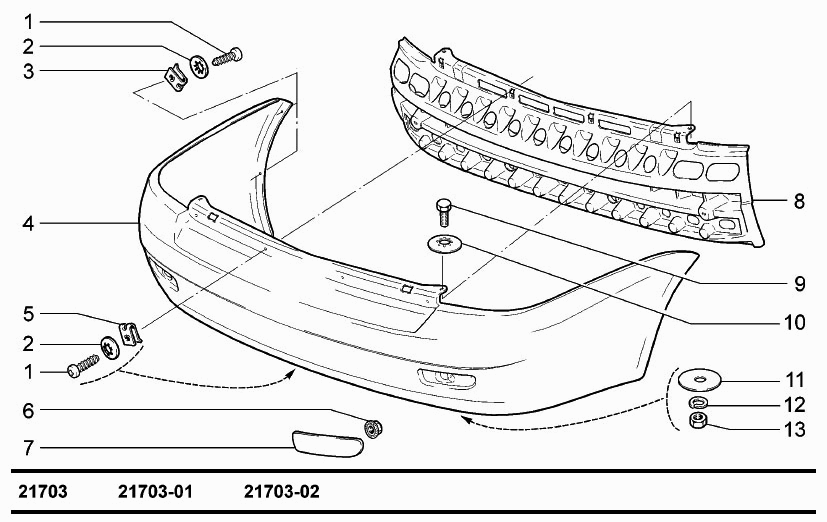 Бампер задний
