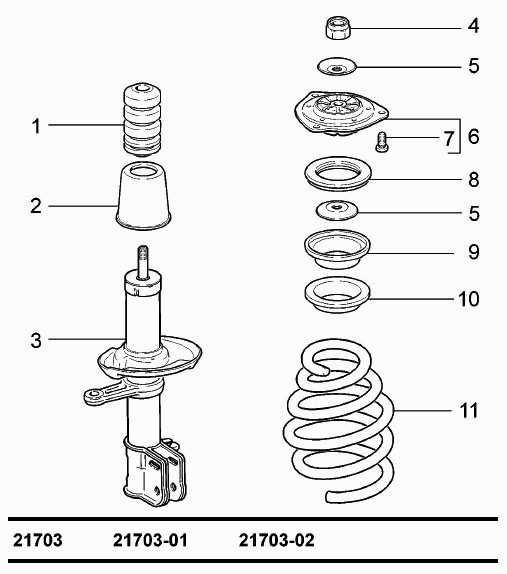 Стойки телескопические передней подвески