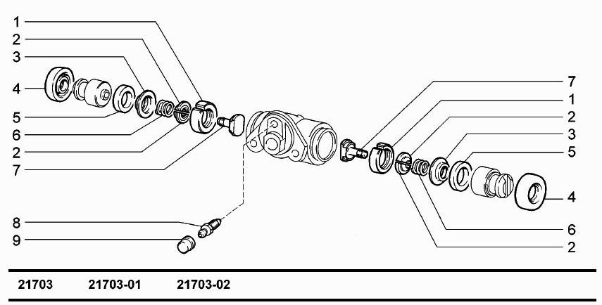 Цилиндр колесный заднего тормоза