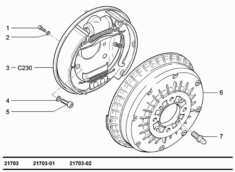 Тормоза задние в сборе