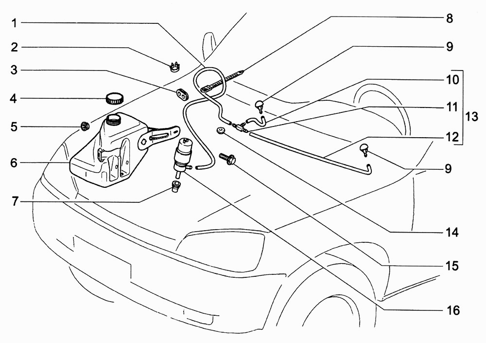 Омыватели передние