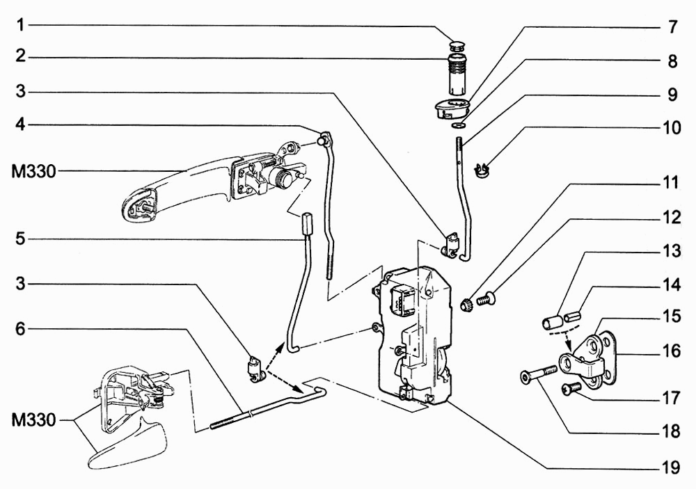 Замки передних дверей