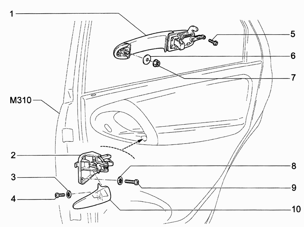 Ручки задних дверей