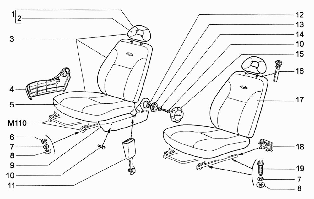 Сиденья передние