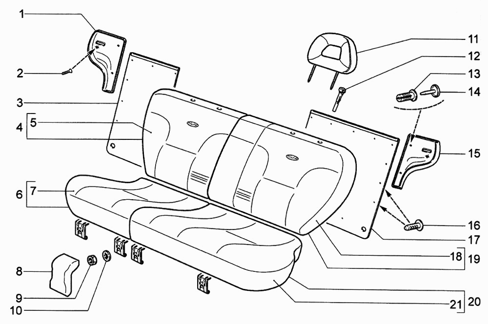 Сиденье заднее