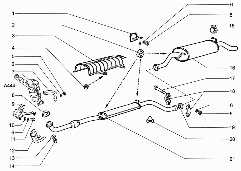 Трубы выхлопные и глушители