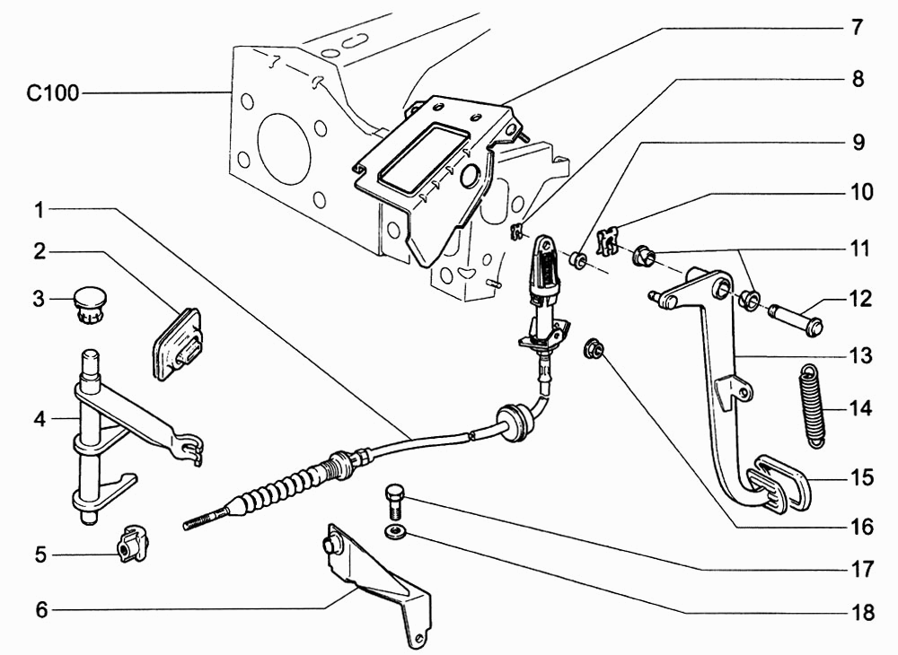 Привод сцепления