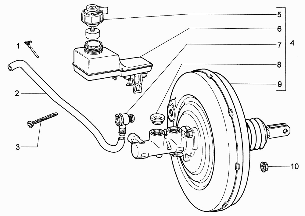 Элементы привода тормозов