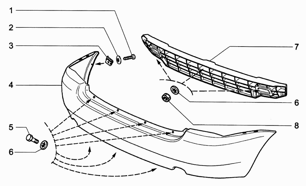 Бампер задний