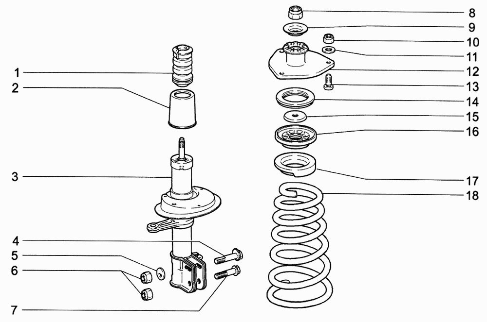 Элементы передней подвески