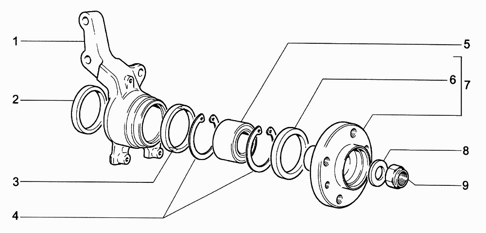 Кулаки поворотные и ступицы