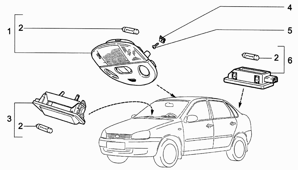 Освещение салона