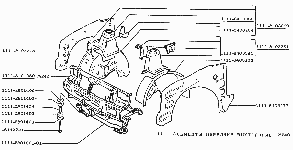 Элементы внутренние передние