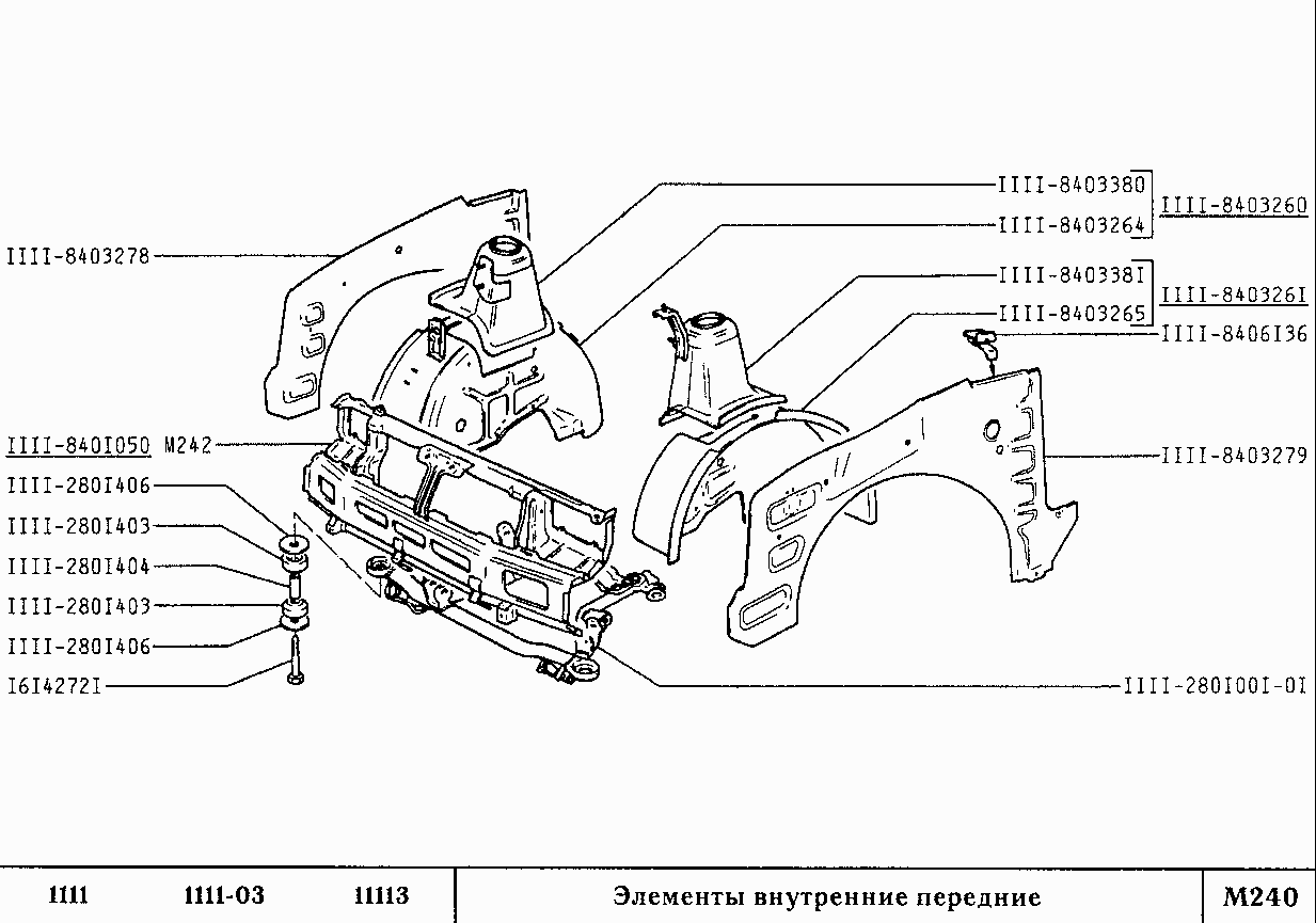 Элементы внутренние передние
