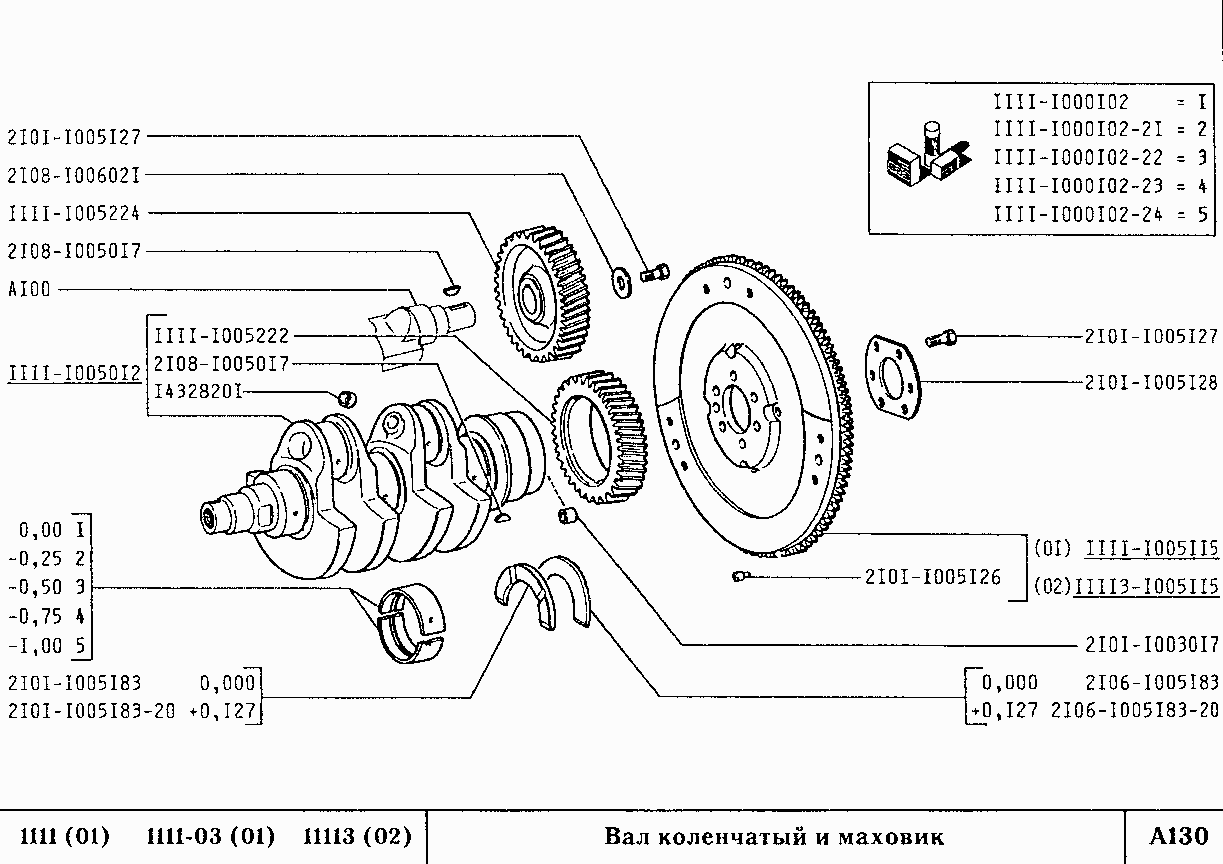 Вал коленчатый и маховик