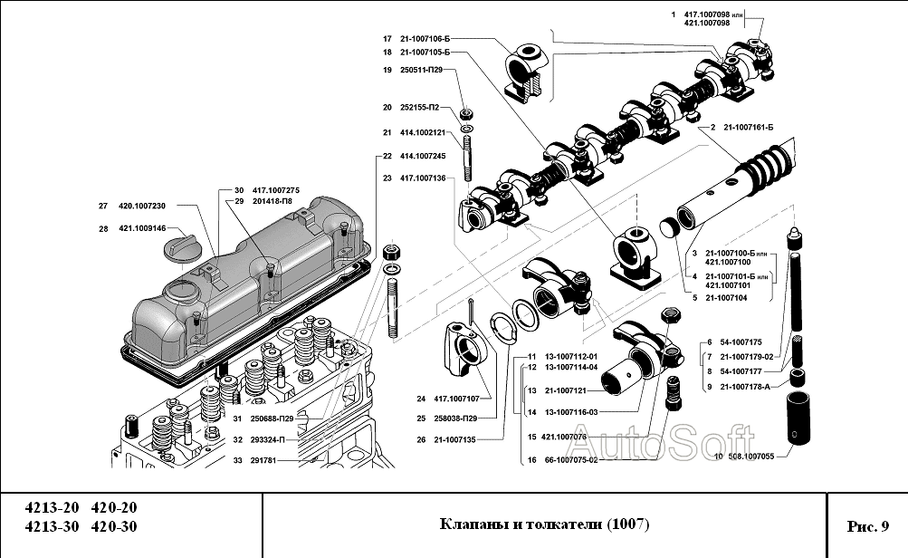 Клапаны и толкатели