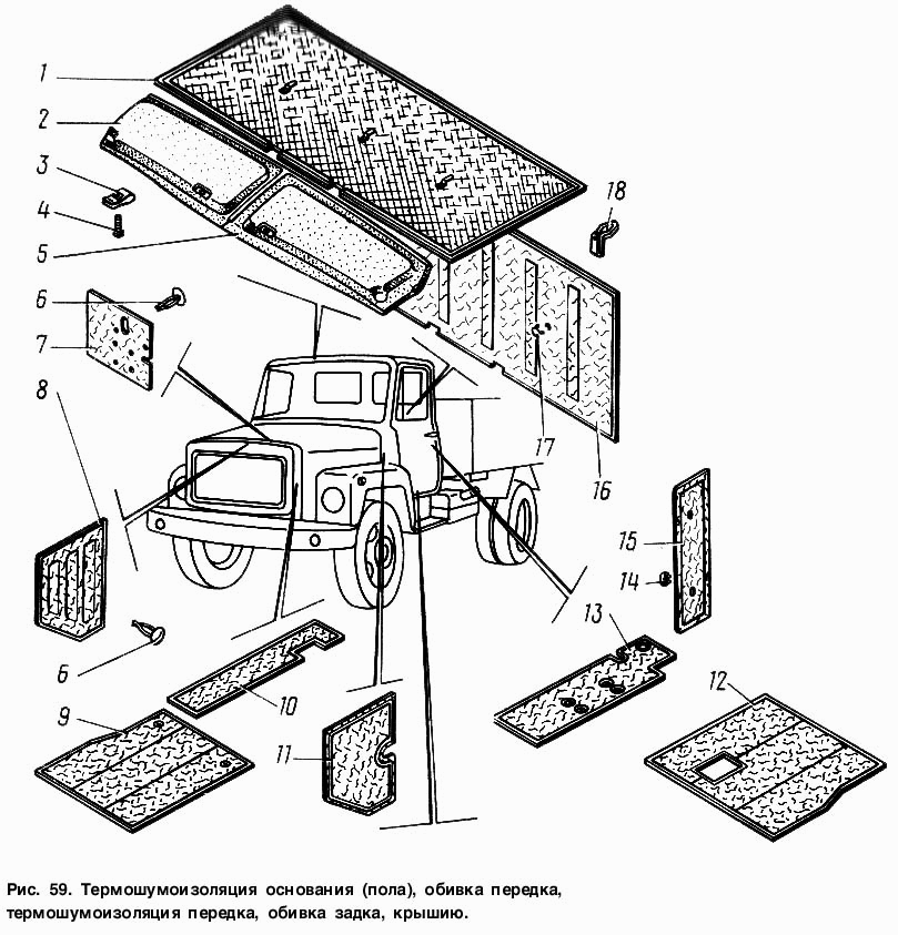 Термошумоизоляция основания пола, обивка передка, термошумоизоляция передка, обивка задка