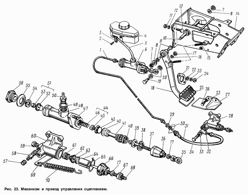 Механизм и привод управления сцеплением