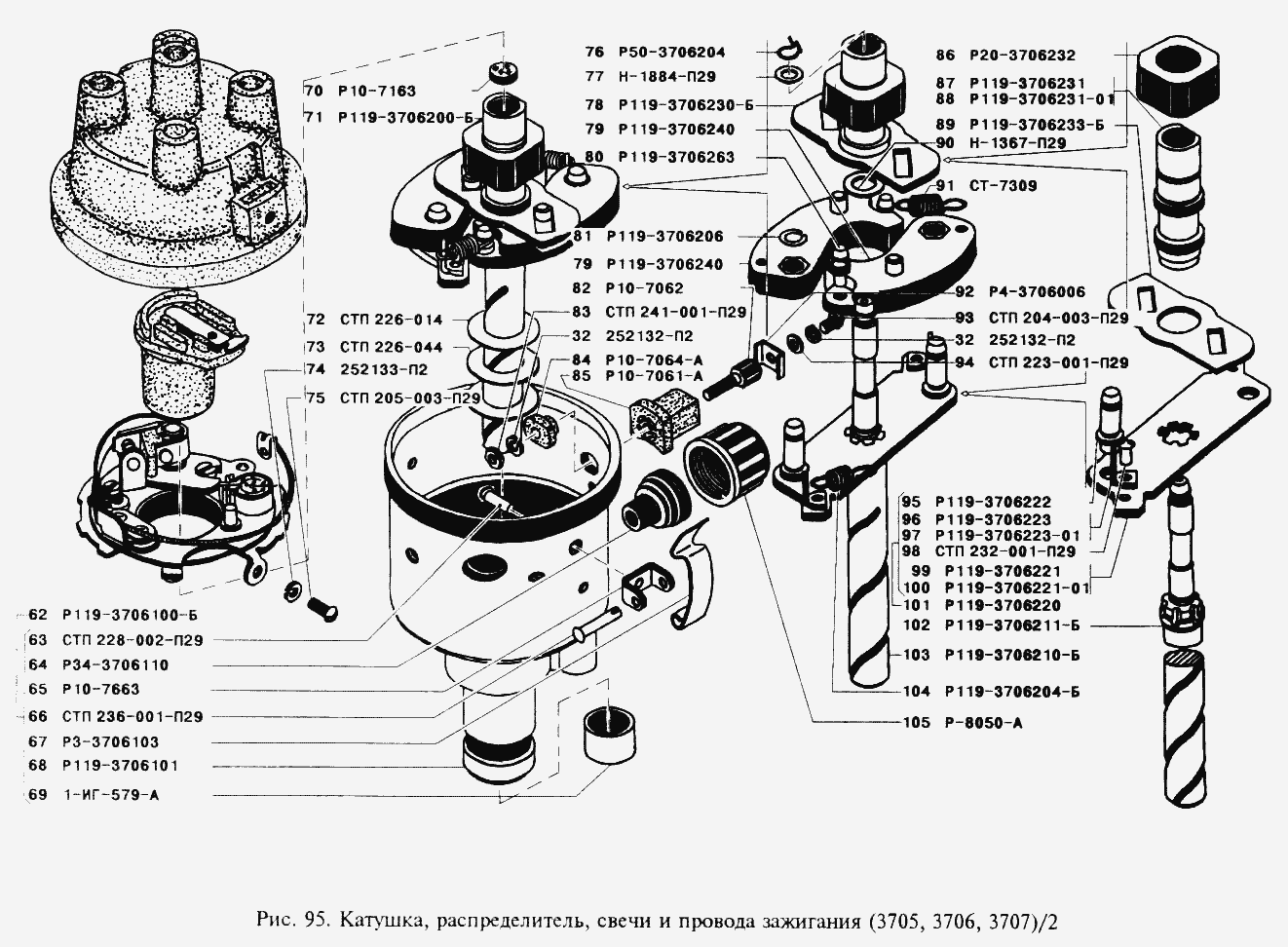 Катушка, распределитель, свечи и провода зажигания