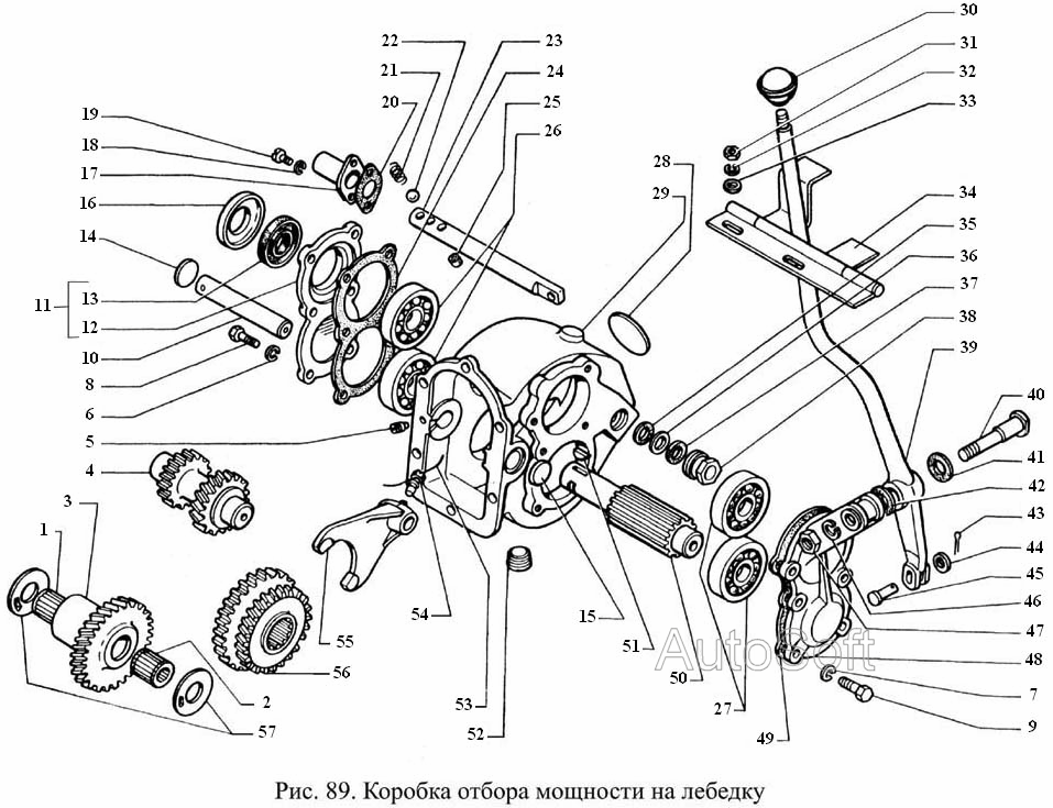 Коробка отбора мощности на лебедку