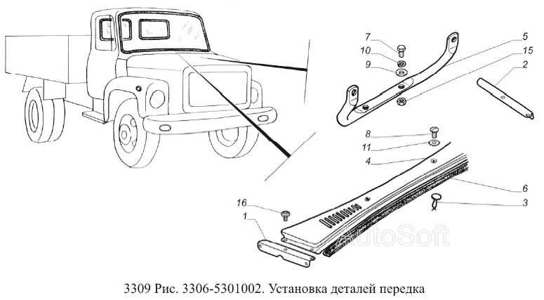 Установка деталей передка