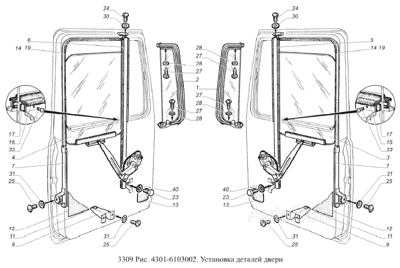Установка деталей двери