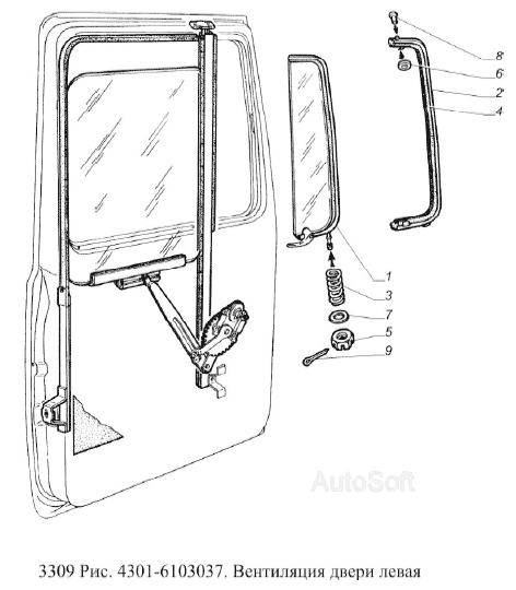 Вентиляция двери левая
